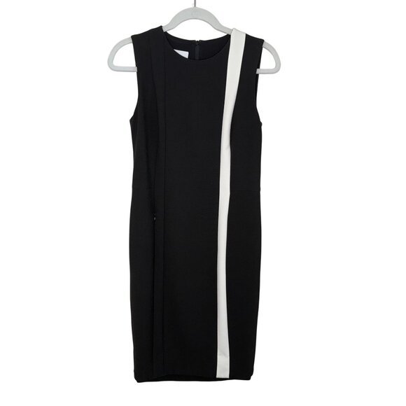 Akris Punto Sleeveless Sheath Dress With White Stripe Design Back Zip Closure Fi - Picture 1 of 8